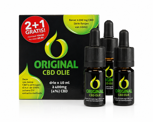 CBD 4% olie 2+1 GRATIS ACTIE!