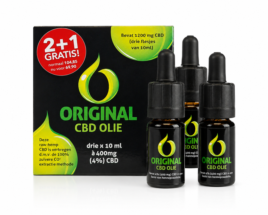CBD 4% olie 2+1 GRATIS ACTIE!